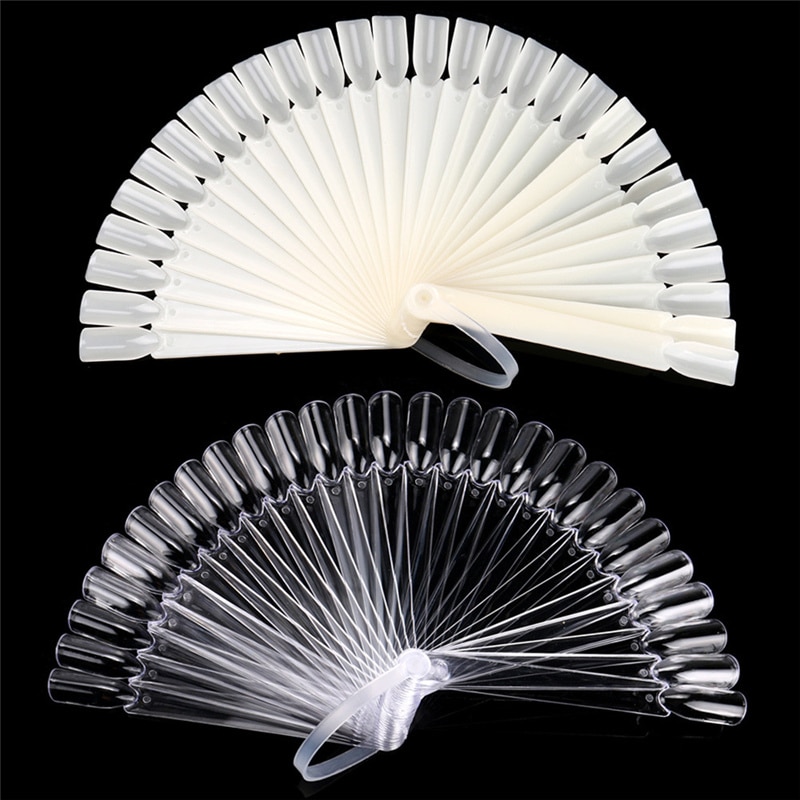 Nail decoratie nails art 32 PCS Valse Nail Art Fan Board Tips Stick Opvouwbare Display Praktijk manicure materiaal D301104