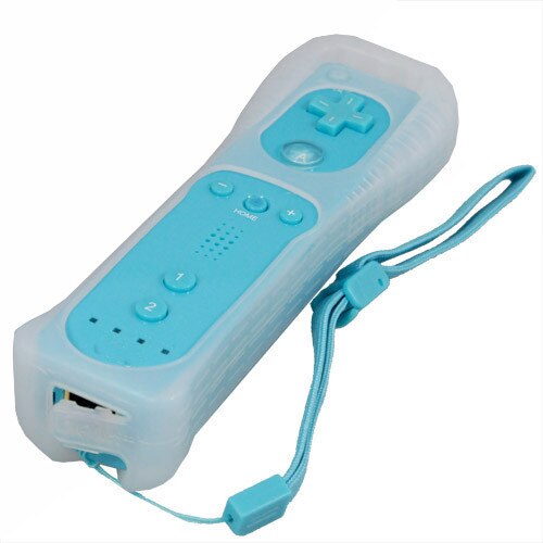 Blue Motion Sensor Afstandsbediening + Wired Nunchuck Combo voor Nintendo Wii Console