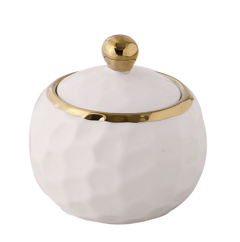 Tarro de especias de cerámica, suministros de cocina, juego de caja de condimentos para el hogar, traje de tres piezas, agitador de sal y azúcar, herramienta de almacenamiento de cocina: A