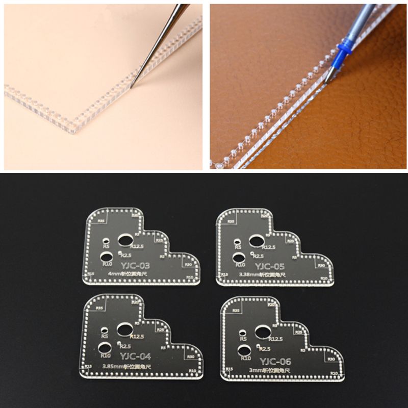 Leder Handwerk Plexiglas Acryl Schneiden Schablone Schablone Für DIY Scrapbooking Präge Dekorative Ecke NäHenne Werkzeug
