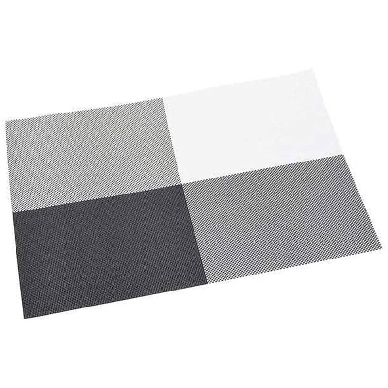 4 Stuks Placemats Voor Eettafel, placemats Hittebestendige Antislip Wasbaar En Te Snijden Set Van Plaats Mat: Black