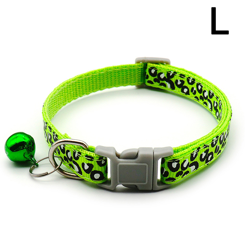 gato leopardo perro Collar de hebilla ajustable perro de dibujos animados mascotas collares lleva gato Pet Id etiqueta accesorios Animal productos: L