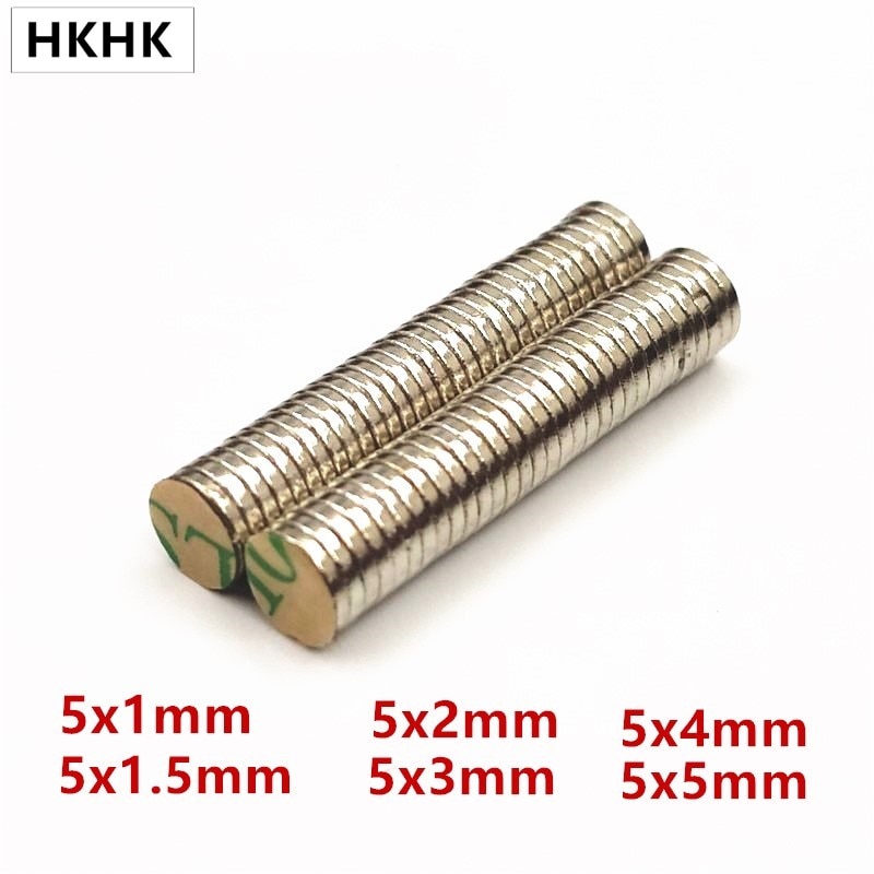 10/100 Rabatt Magnet 5x1 5x 1,5 5x2 5x3 5x4mm Gürtel mit 3M selbst-Klebstoff NdFeB Magnet Dia 5mm neodym Magnet Magnetische Standard