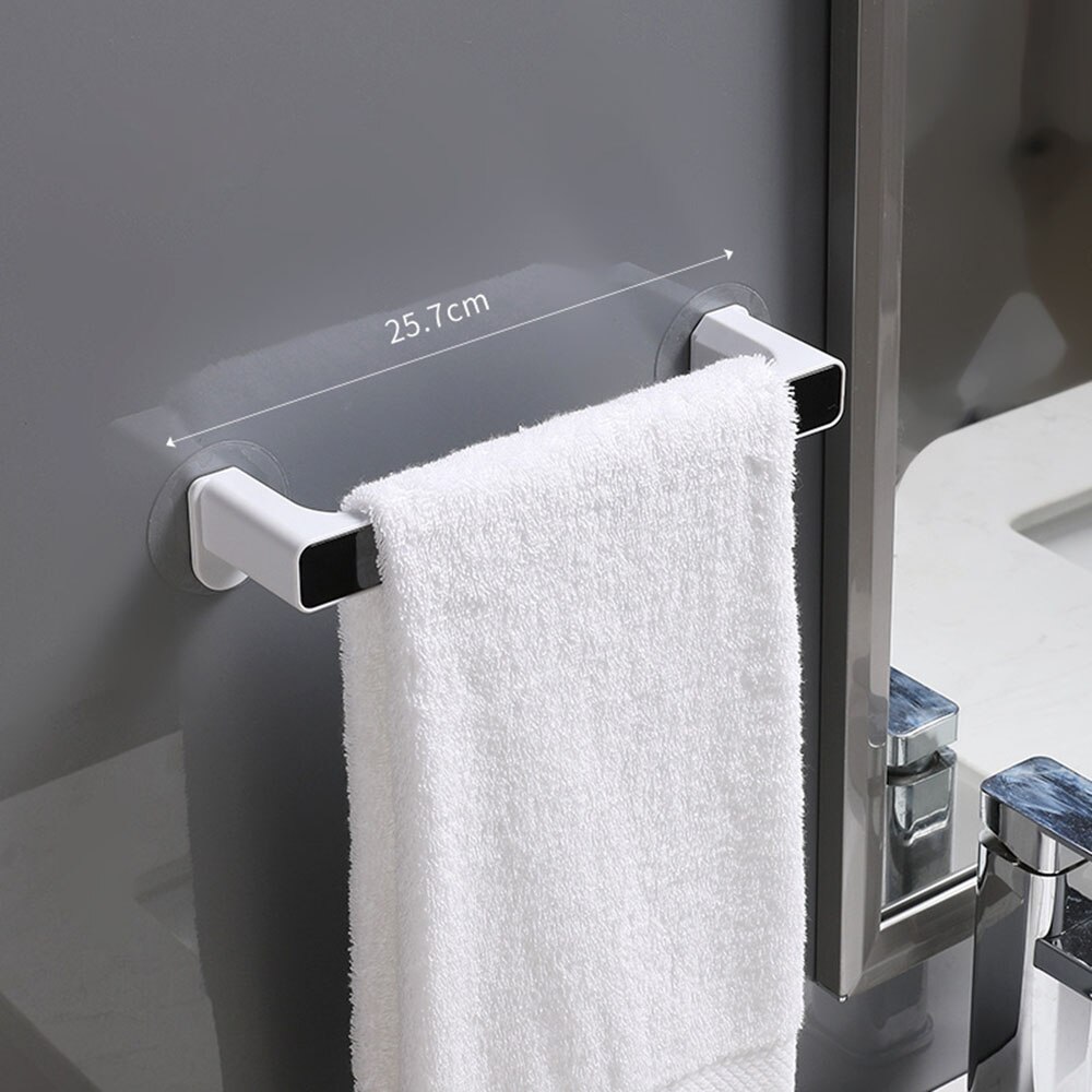 Håndklædeholder rack vægmonteret håndklædehænger badeværelse håndklædeholder hylde rulleholder hængekrog fri hul til badeværelsesarrangør: 25.7cm sorte