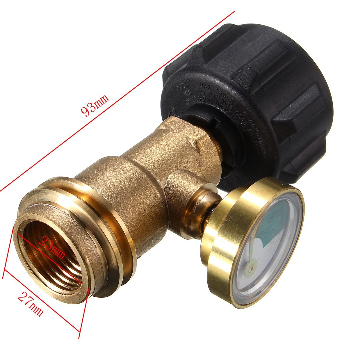 Propan Gas LP Tank Flasche Gauge Gas Grill BBQ RV Druck Adapter Meter Anzeige Messing Kupfer Joint Connecter Mit Manometer