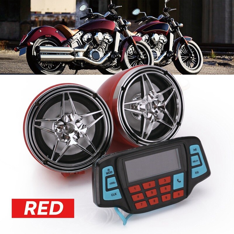 3 Inch Bluetooth Motorcycle Handlebar o System USB FM Radio MP3 Speakers 12V DC