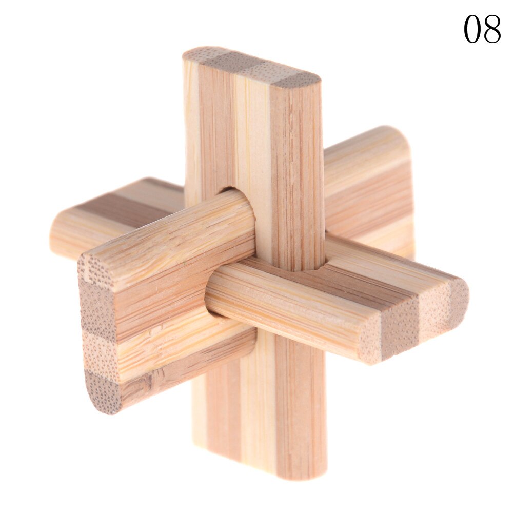 1PCS 3D Handmade Intellectual Brain Tease Game Puzzle Wooden Kong Ming Luban Lock Kids Children Toy: A8