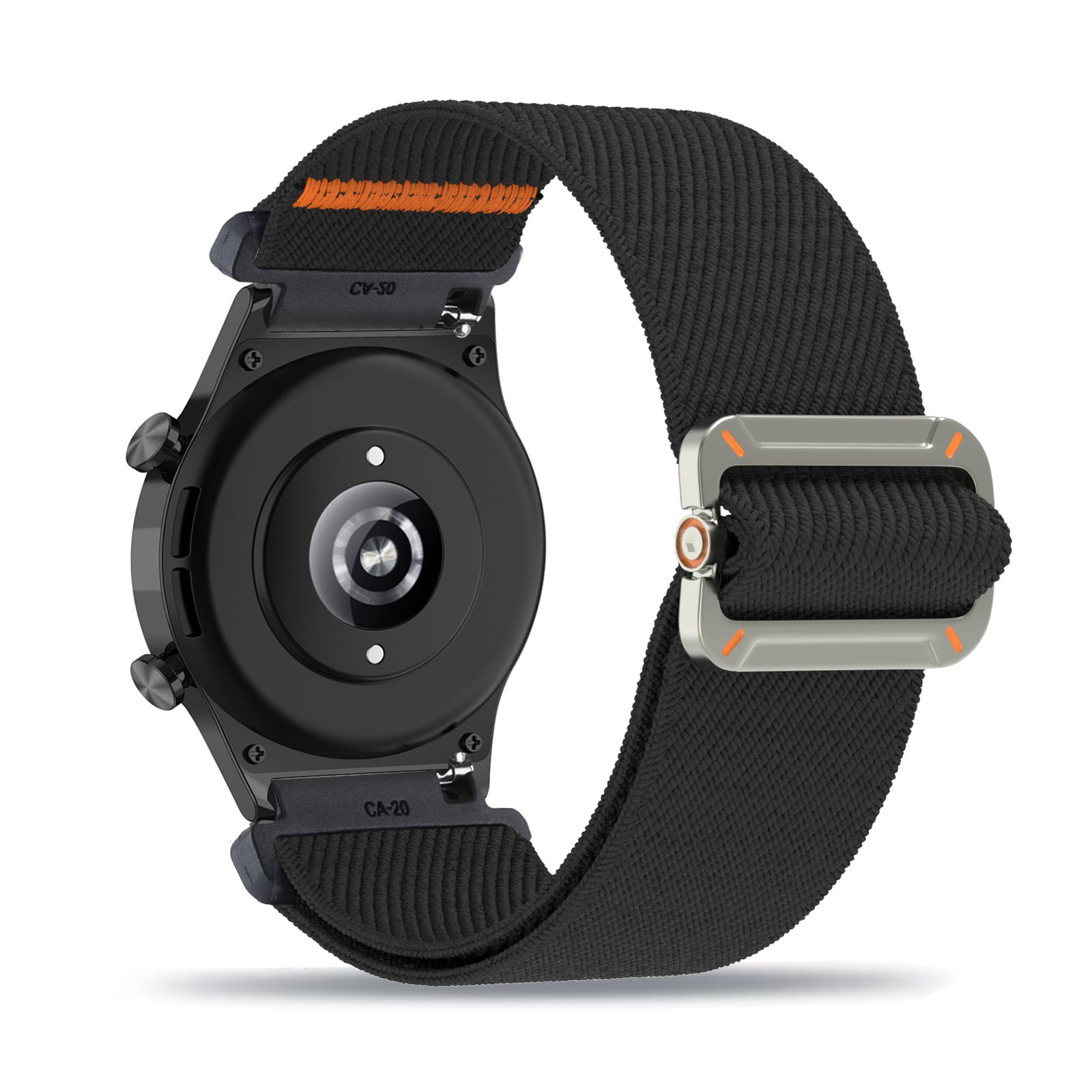 Stretchy Band for Huawei Watch GT 2 Pro/GT 2E/GT Runner 46mm Band, Soft Nylon Elastic Braided Strap: black