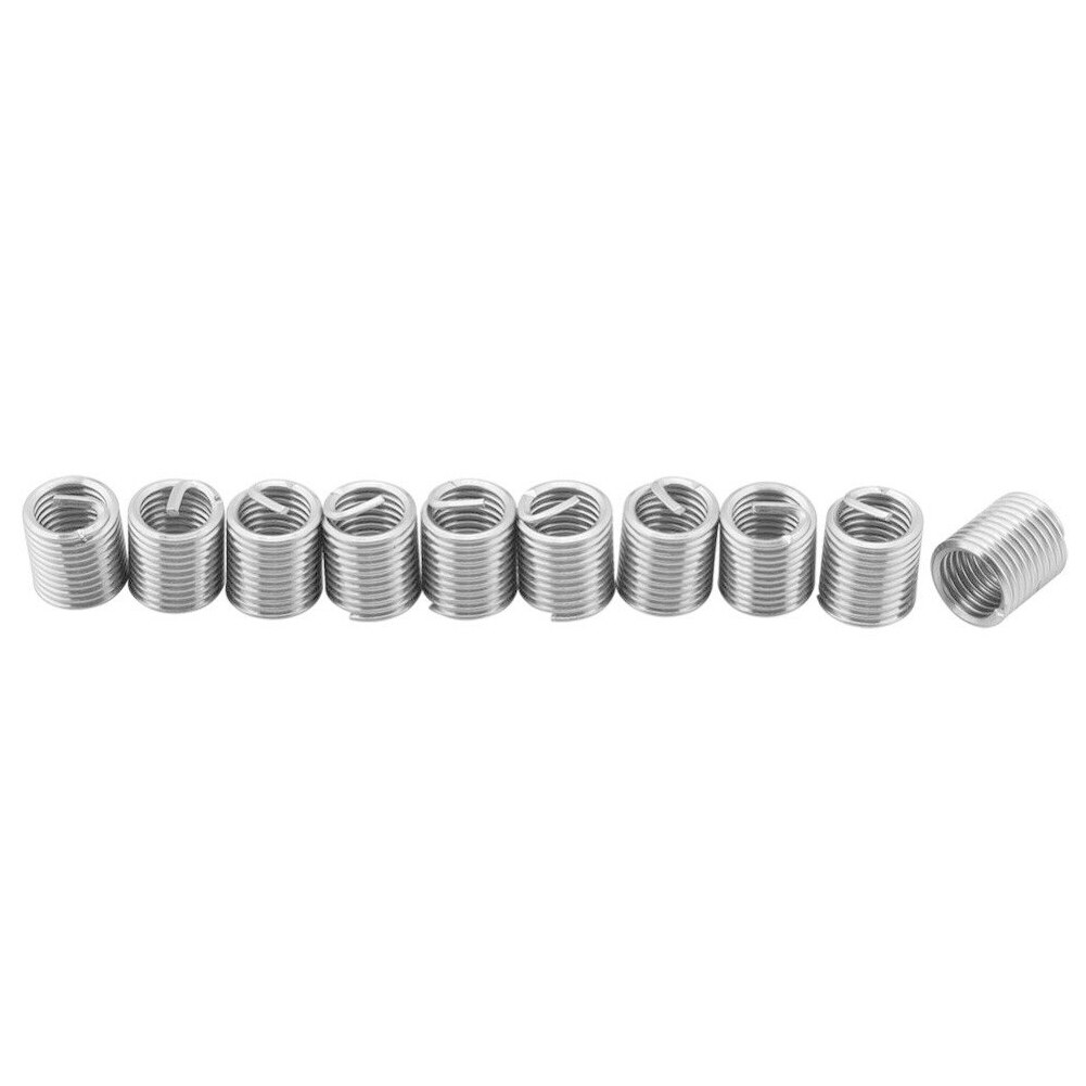 60pcs Easy Install Spiral Wire Screw Sleeve Thread Insert Set Stainless Steel Fastening Sheath High Strength Useful Repair Tool