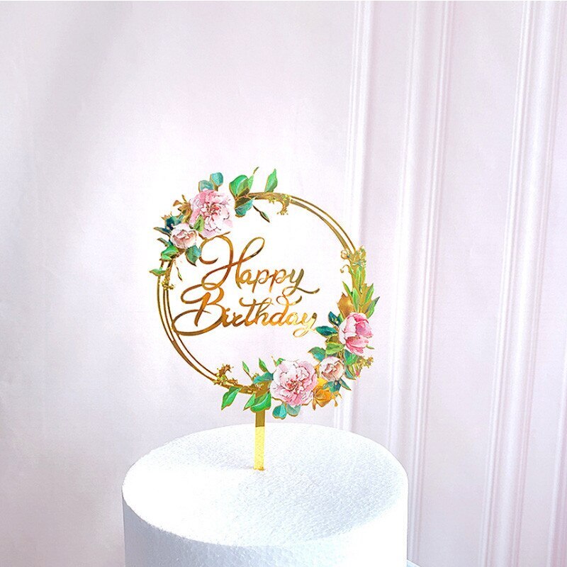 Merry Christmas Cake Sign Topper Acrylic Cake Card Inserting Party Cake Decoration Xmas Plug-in Party Supplies: Round card