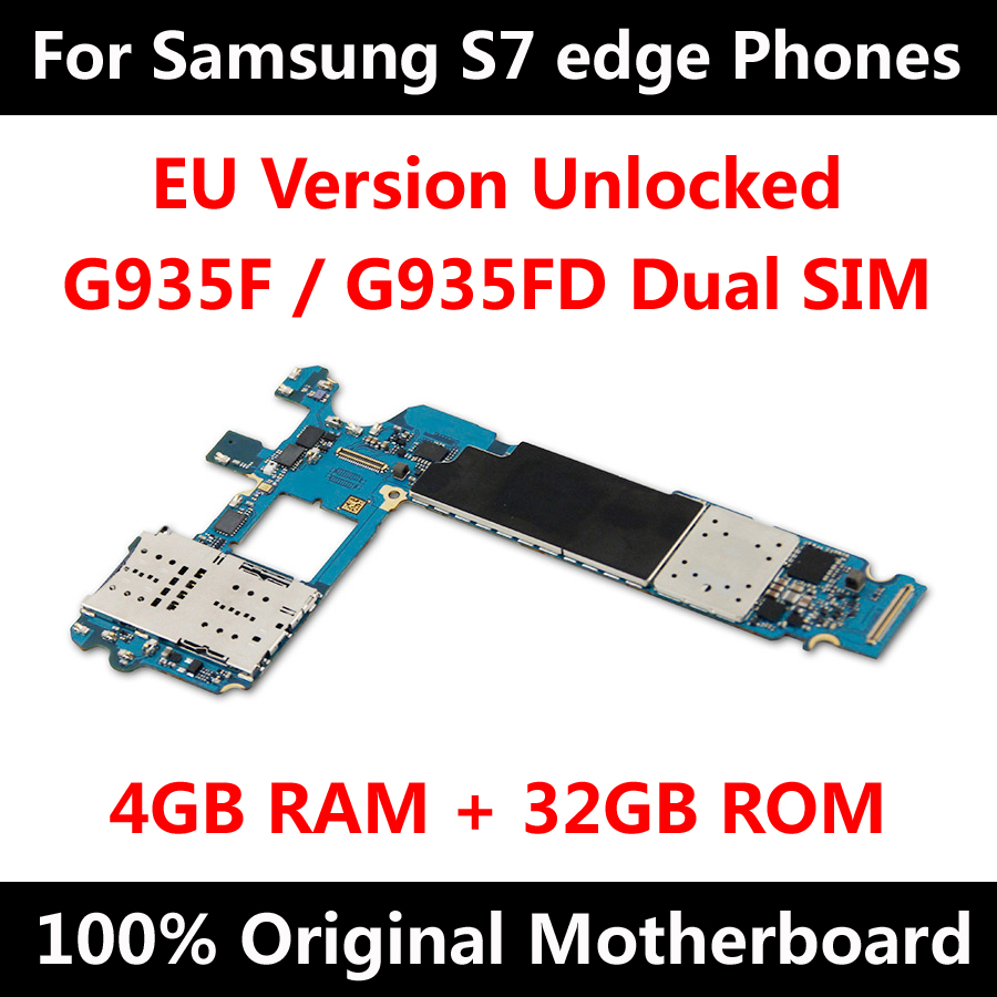 Originele Moederbord Voor Samsung Galaxy S7 Rand G935F G935FD Moederbord Unlock Eu Versie Met Chips Imei Os Logic Board