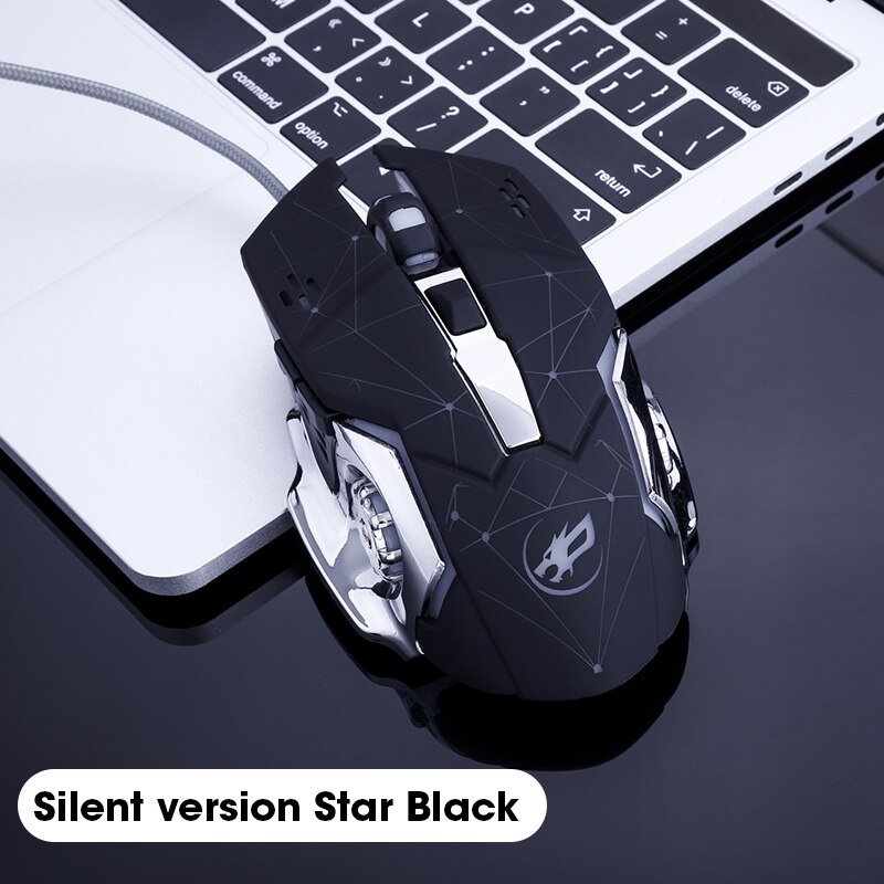 Niye Gaming Mouse Gamer 4800DPI Wired USB Ergonomic Mouse Colorful Led Mause Computer Mouse Optical PC Mice Backlight for Laptop: Black