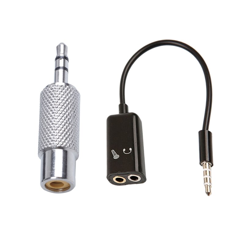 2 Pcs Zubehör: 1 Pcs 3,5mm Stereo Stecker auf RCA Mono Weibliche Audio Adapter &amp; 1 Pcs 3,5mm Stereo-Audio-Splitter: Default Title