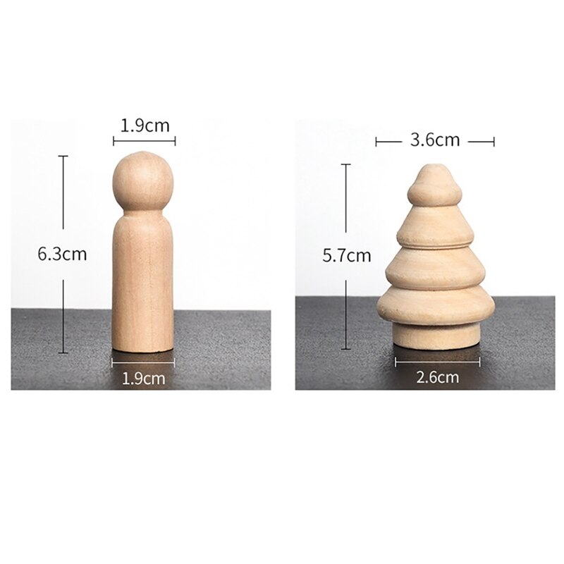 Frühpädagogisches spielzeug aus holz, weiße, leere lehrmittel, hölzerner pilzkopf, kindergarten, holzembryo, diy-holzpuppen