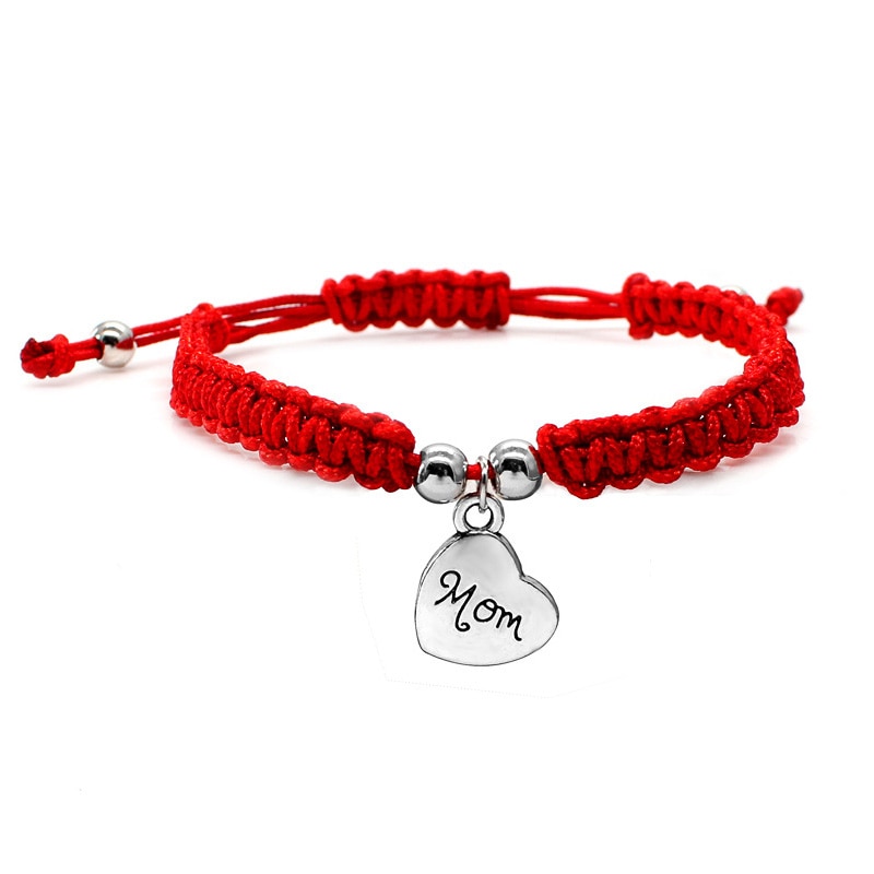 Lucky Golden Cross Heart Bracelet For Women Children Red String Adjustable Handmade Bracelet DIY Jewelry