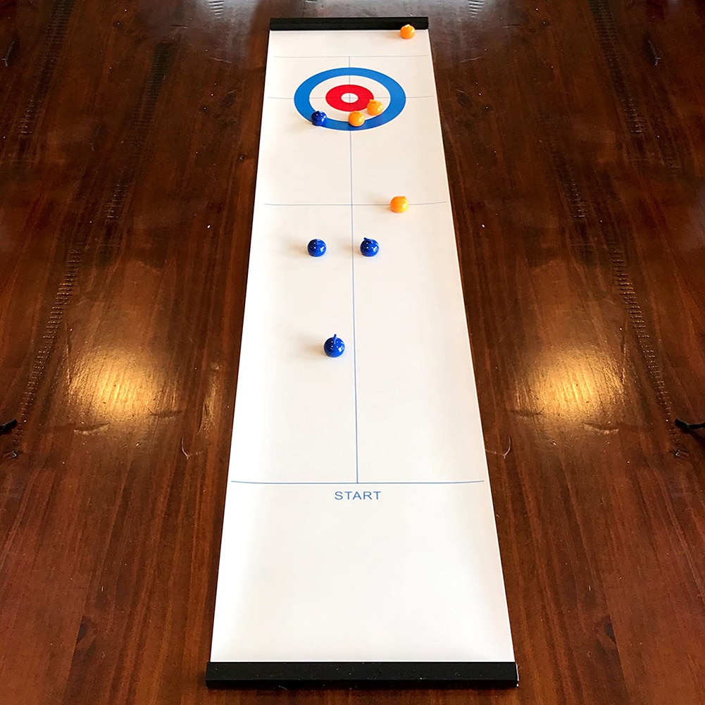 Table Top Curling Game Tabletop Curling Game Compact Curling Board Game Curling Mini Table Games Family Bowling Bar Set