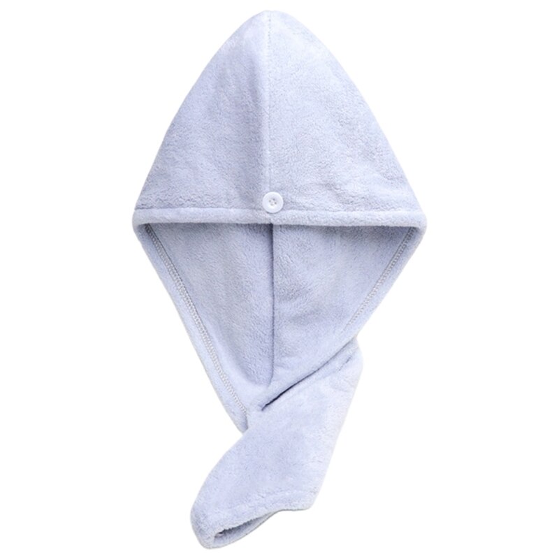 Haar Handdoek Wrap Voor Vrouwen Zacht Koraal Fleece Haardrooginrichtingen Hoed Met Knop Bad Handdoeken Super Absorberende Snel Droog Haar tulband Voor: Blue