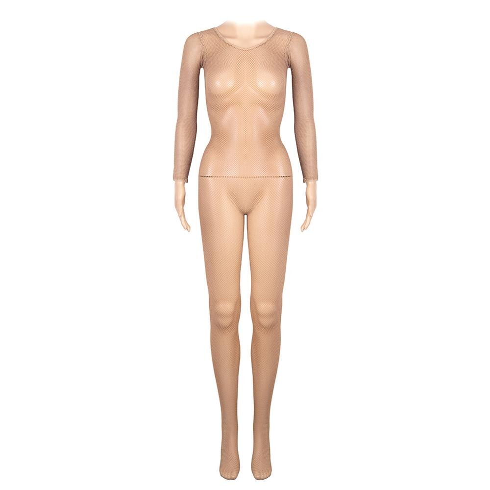 Latin Full Body Jumpsuits Professionele Visnet Ballroom & Latin Dance Hard Garen Elastische Latin Kousen Panty: Beige short seam