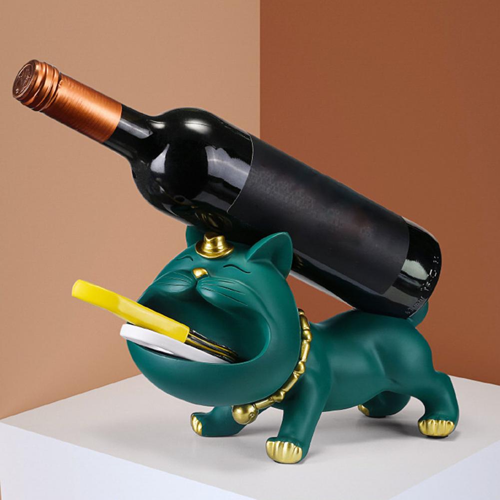 Porte-bouteilles de vin multi-usage, support de Whisky, modèle de chien ou de chat , organisateur d'articles divers, décoration de la maison