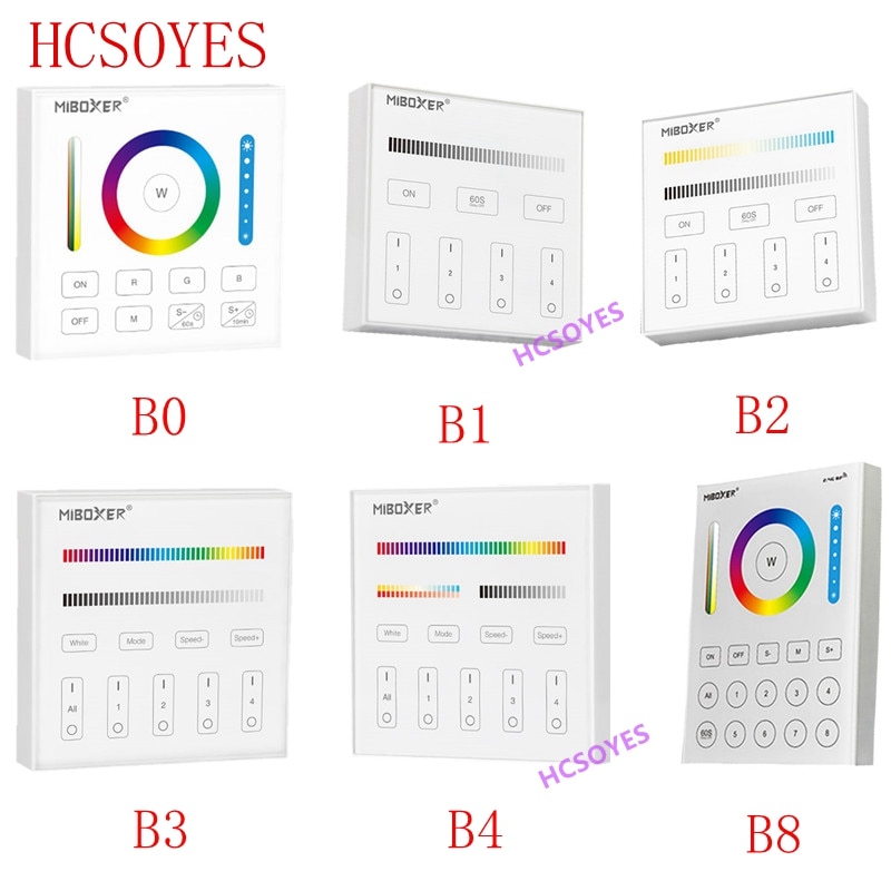 MIBOXER B0 B1 B2 B3 B4 B8 4 zones 8 zones 2.4GHz sans fil WIFI panneau tactile gradateur/RGBW/RGB + CCT LED télécommande intelligente