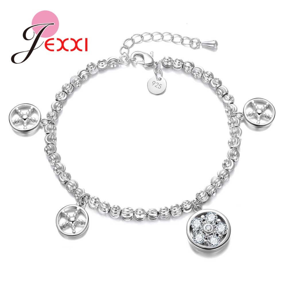 925 sterling zilveren kralenarmbanden, eenvoudig verstelbaar, pulseras mujer sieraden voor vrouwen, beste vriend 16 stijl: Ronde