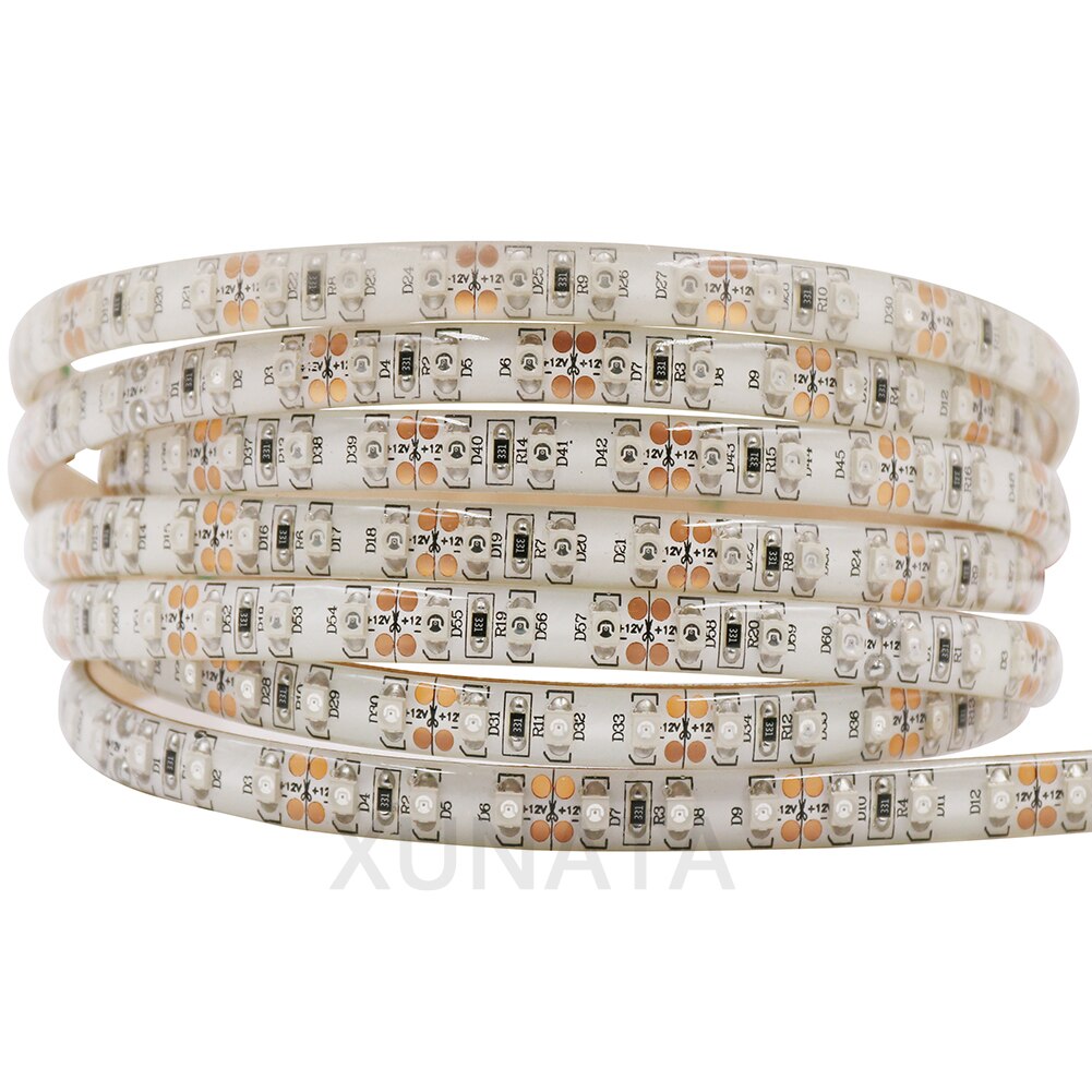 DC12V 5050 3528 SMD Led Licht Oranje 60 Leds/m 120 Leds/m IP21 IP65 Led Strip 5 m/partij Wit/Zwart PCB