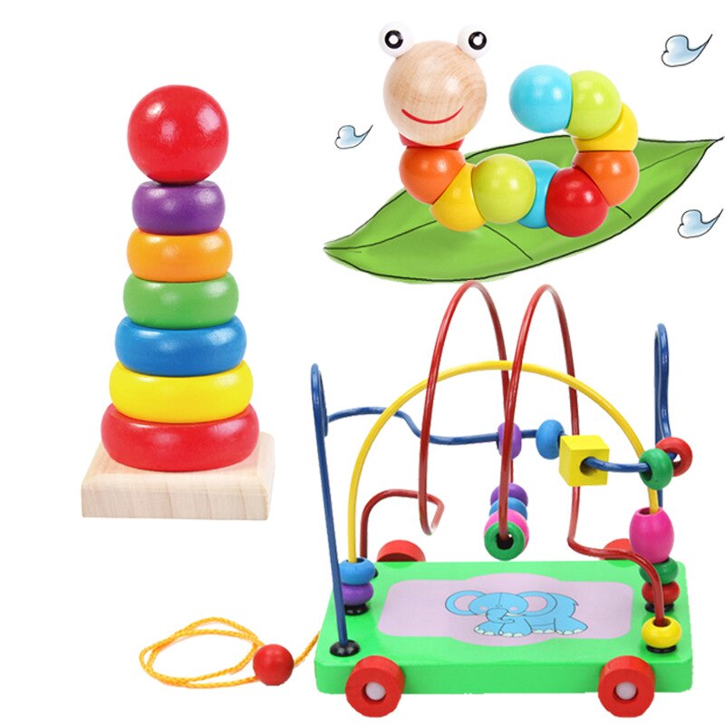 Bambini bead intorno al tallone giocattoli 6-12 mesi del bambino di sviluppo precoce di insegnare al bambino beneficio Intelligenza Giocattoli 0-1 -2-3 anni di età: C