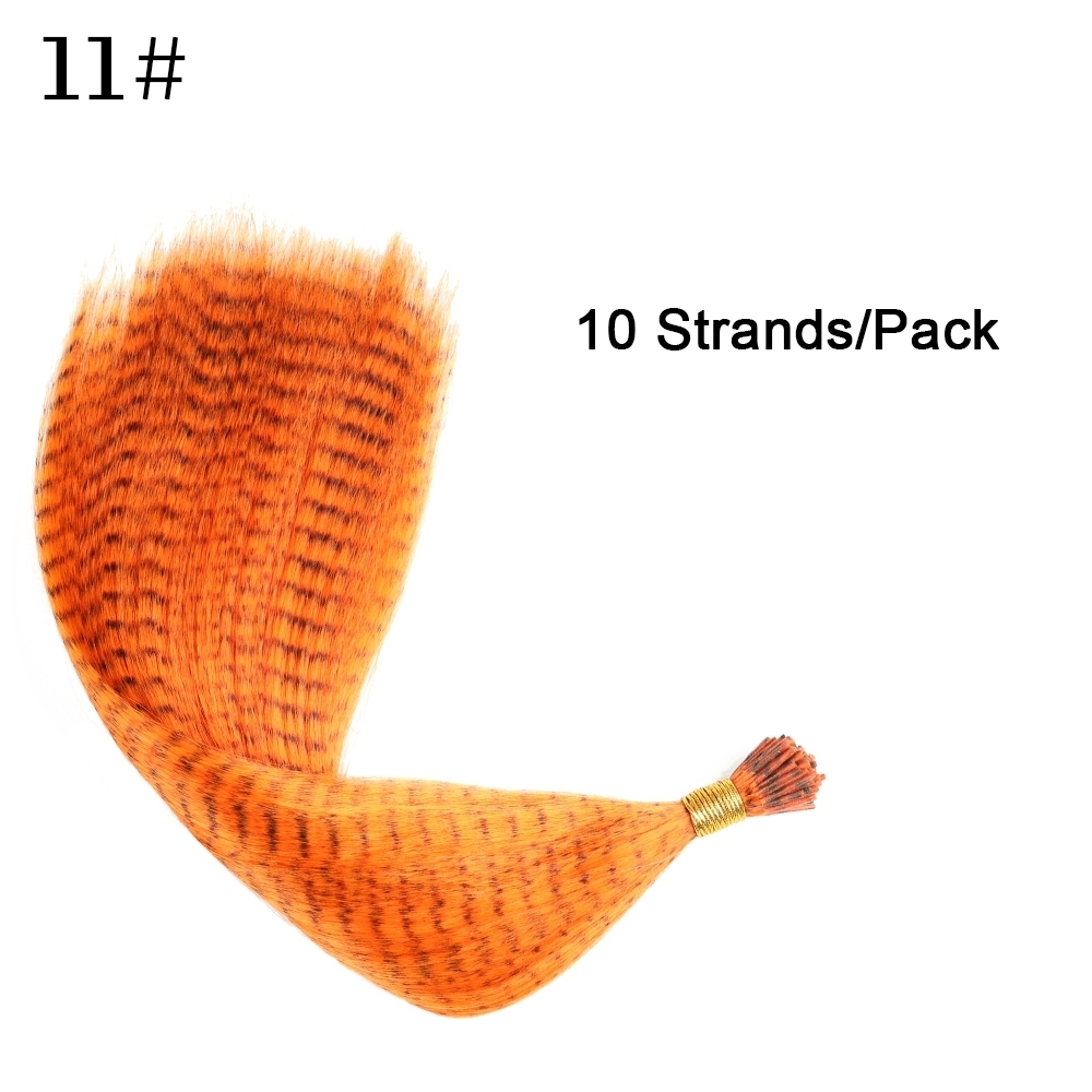 Estensioni dei capelli con piume finte colorate sintetiche I-Consiglio 16 "10 fili/confezione Accessori per parrucche in fibra resistente al calore da donna: #35