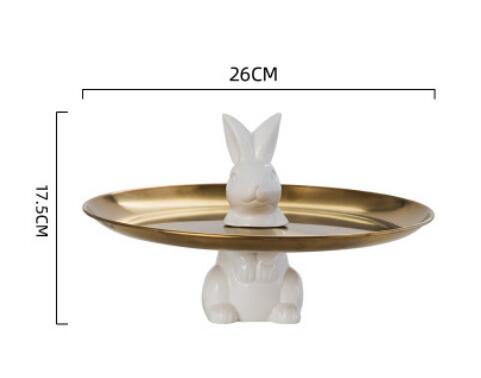 Ceramic rabbit Plate Ceramic dish porcelain plates decorative dinner plates Rabbit Dessert Bunny cake tray sets dish Easter: E