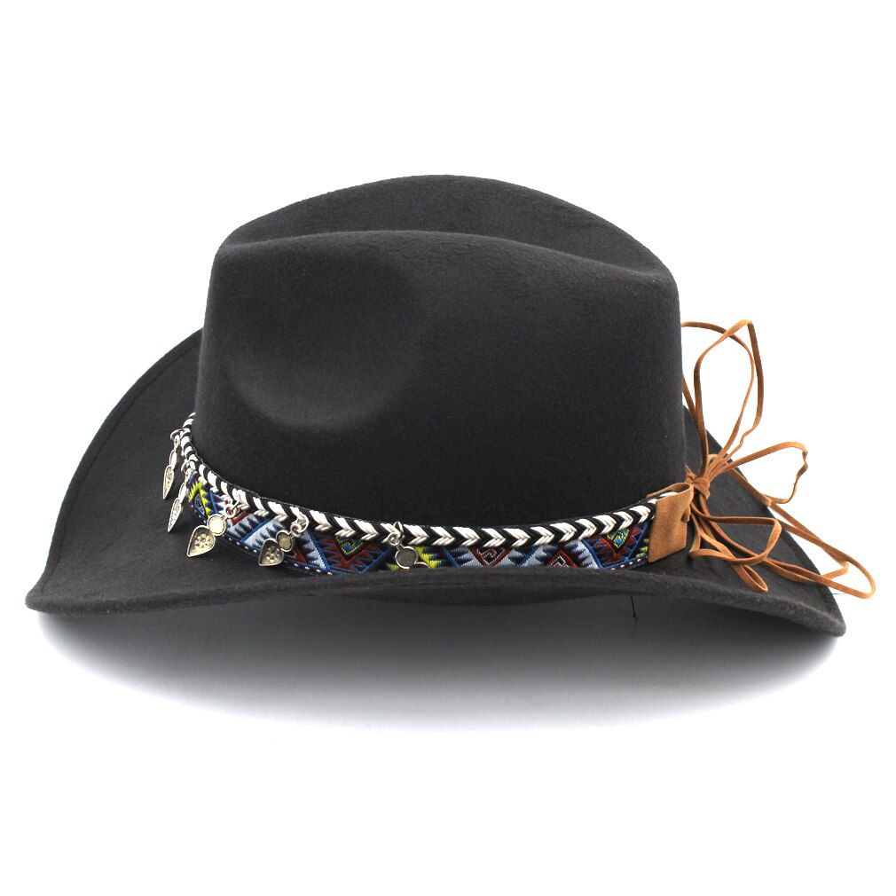 Mistdawn western cowboy hattu cowgirl puku lippis jäykkä lieri naisille miehille monivärinen nauhanauha koko 56-58cm bbh