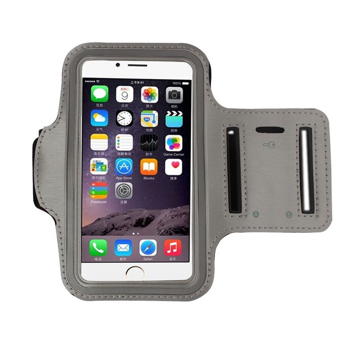 Sport Running Armband Voor Iphone 6 S 6 7 8 Plus X Xs Xr Armband Voor Samsung S7 S9 S8 a50 Arm Band Riem Sporttas Telefoon Case 5.5 Inch: Gray