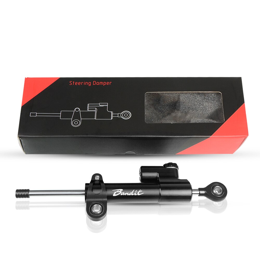 For Suzuki GSF 600 650 Bandit S GSF 1200 1250 Bandit Aluminum Motorcycle Accessories Damper Steering Stabilize Safety Control: Black-Black