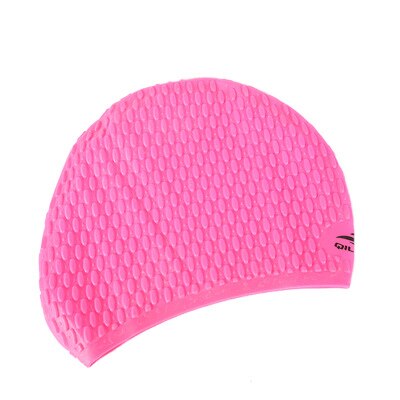 Silicone Swimming Cap Water Drops Adults Swim Pool Hat Waterproof Swim Caps Ear Protection Long Hair Unisex Bathing Hats: red