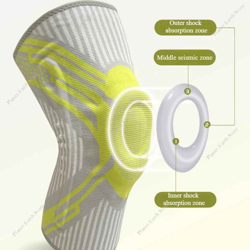 Manchon de soutien de genou à Compression, 1 pièce, rehausseur de genou à ressort, protection des articulations du ménisque, protection de sport, protection des jambes