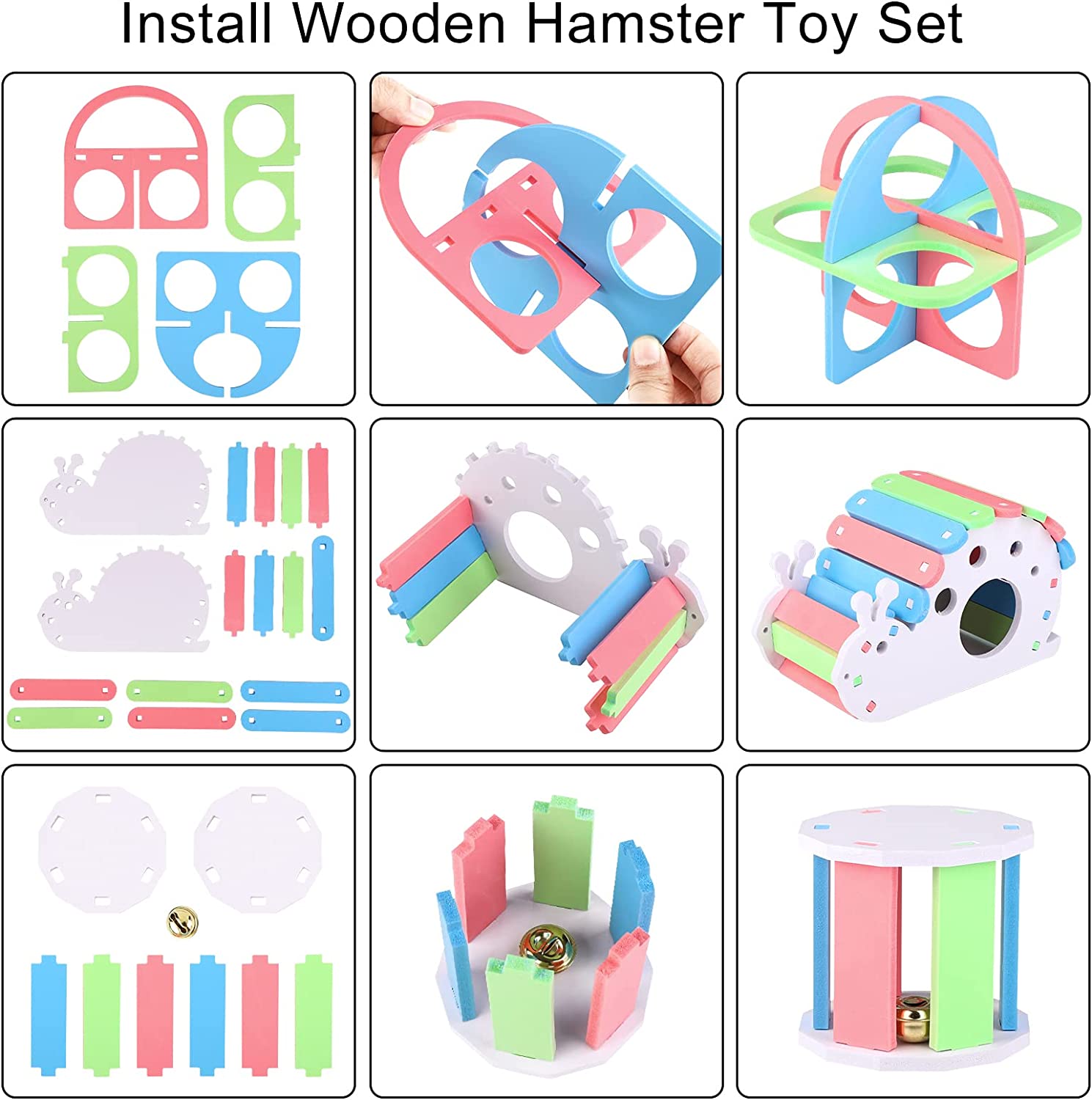 Haustier Hamster Spielzeug Holz Regenbogen Brücke Wippe Schaukel Haus Kleine Ebene Aktivität Klettern Spielzeug DIY Hamster KäFeige Zubehör