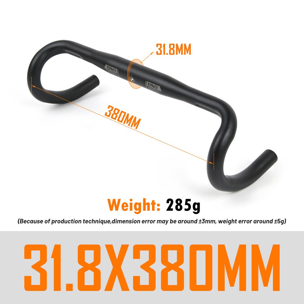 UNO CR12 Aluminium Alloy Road Bicycle Handlebar Matte Bar Red/White Logo 25.4/31.8*380/400/420/440mm Bike Parts