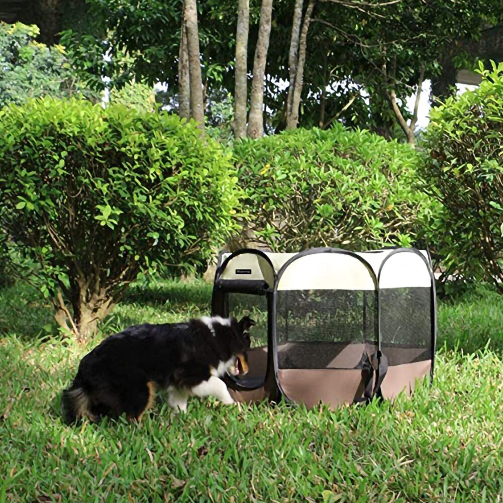 Tragbare Klapp Hund Haus Haustier Zelt Achteckige KäFeige Für Katze Laufstall Welpen Zwinger Einfache Installation Zaun Ich bin Freien Große Hunde Haus