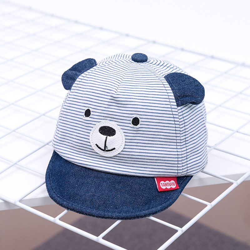 Cartoon Bear Children Hat Spring Summer Baby Adjustable Baseball Cap Cotton Newbron Caps Soft Sunhat Baby Accessories 3-12M