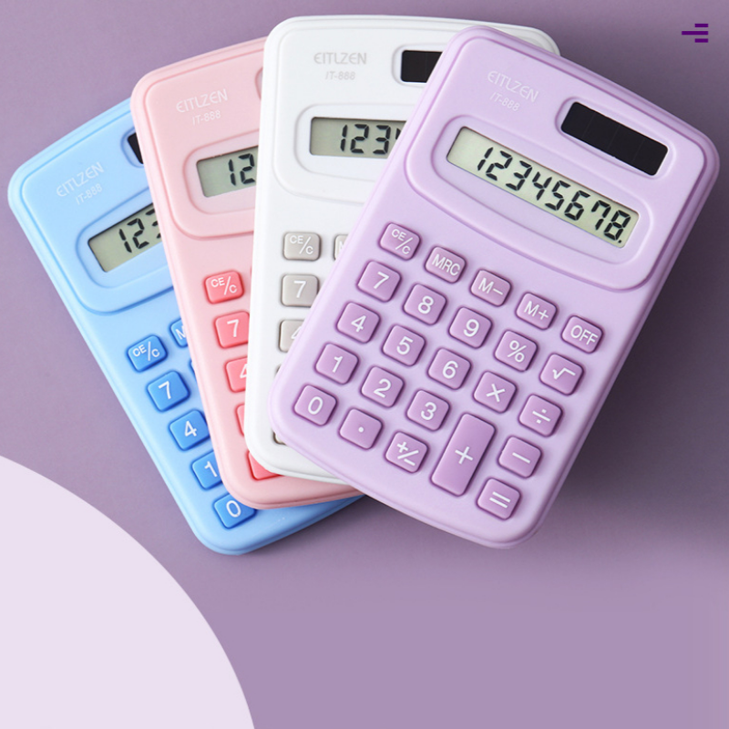 Mini aurinkolaskuri kannettava laskin söpö 8 numeroa lcd elektroninen kotitoimiston laskin lapsille alakoulun laskimet