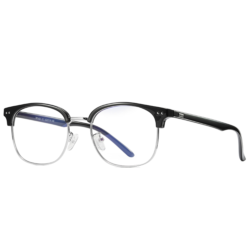 Pro acme  tr90 -montuur blauwlichtfilterbril heren dames unisex blauwlichtbril leesbril gamer computerbril  pb1202: C3 zwart zilver
