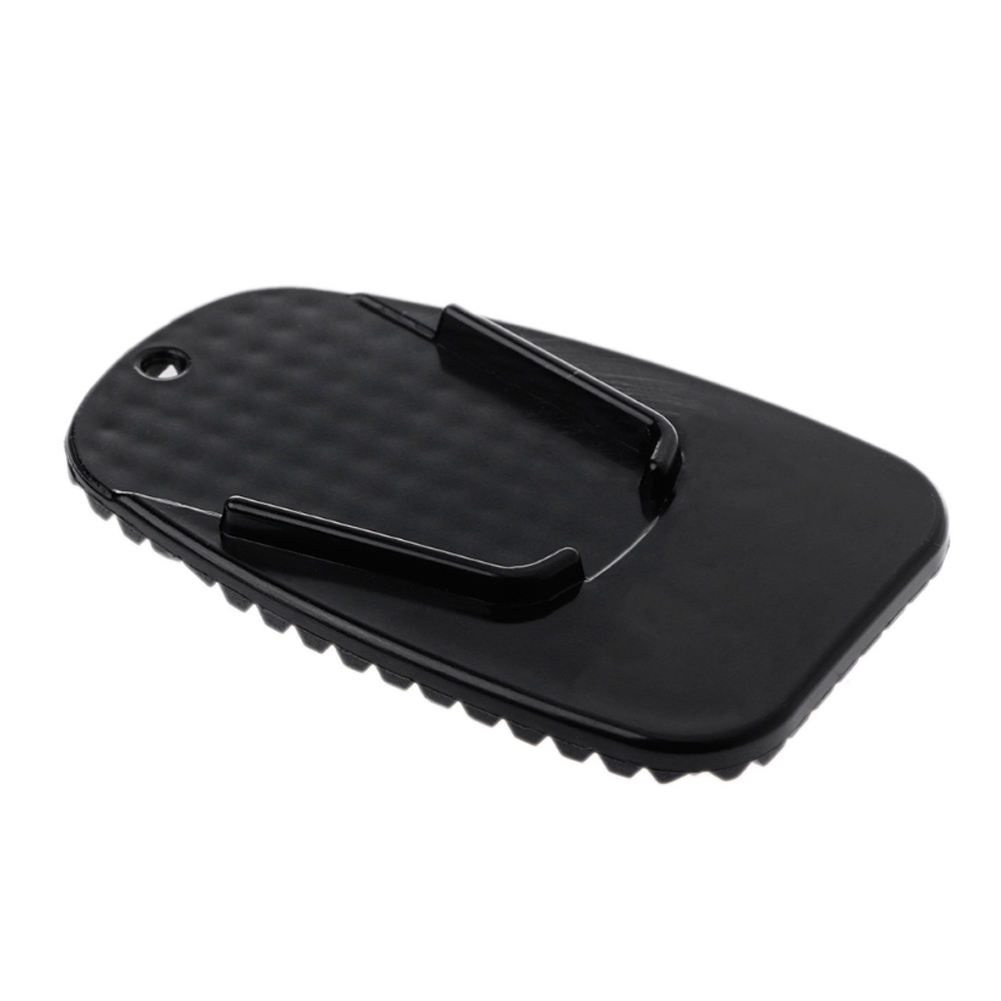 1 st Zwart Universele Motorfiets Plastic Zijstandaard Moto Bike Kickstand antislip Plaat Side Extension Ondersteuning Voet Pad Base