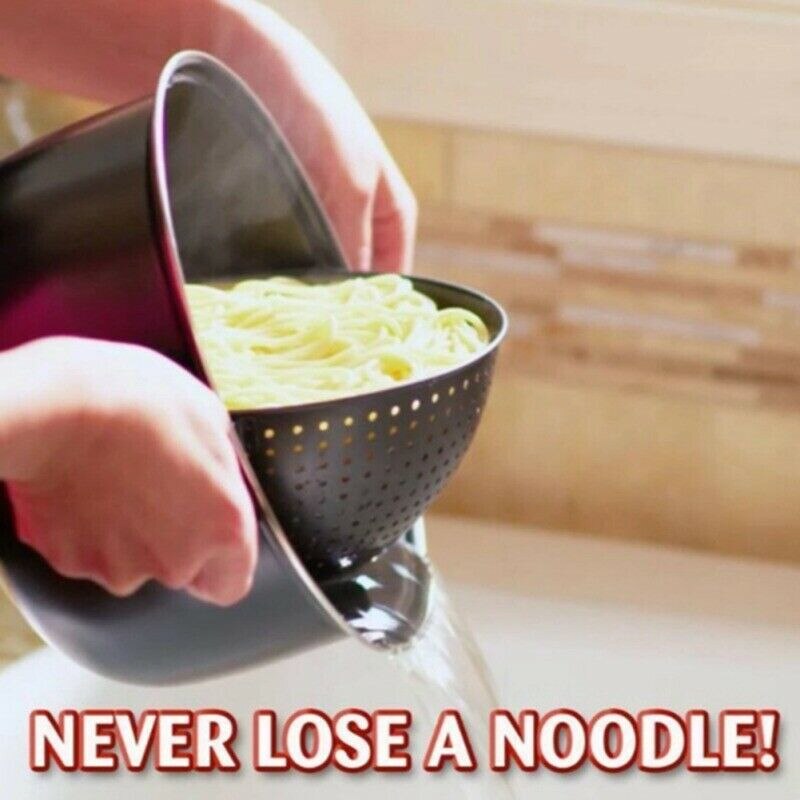 2-in-1 Stainless Steel Pot With Built-In Strainer Basket Not Sticky Pot For Kitchen Drain Pasta Vegetables