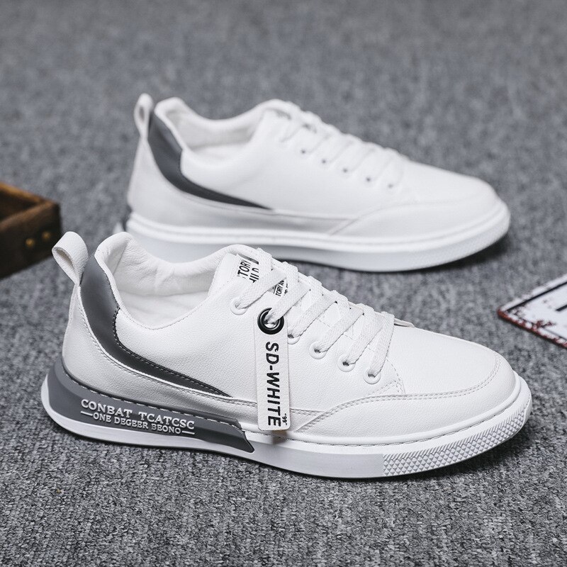 Jplvxz 20 sportskor herrsportskor små vita skor stort märke samma stil fritidsskor herr matchande studentskor: Vit / 44