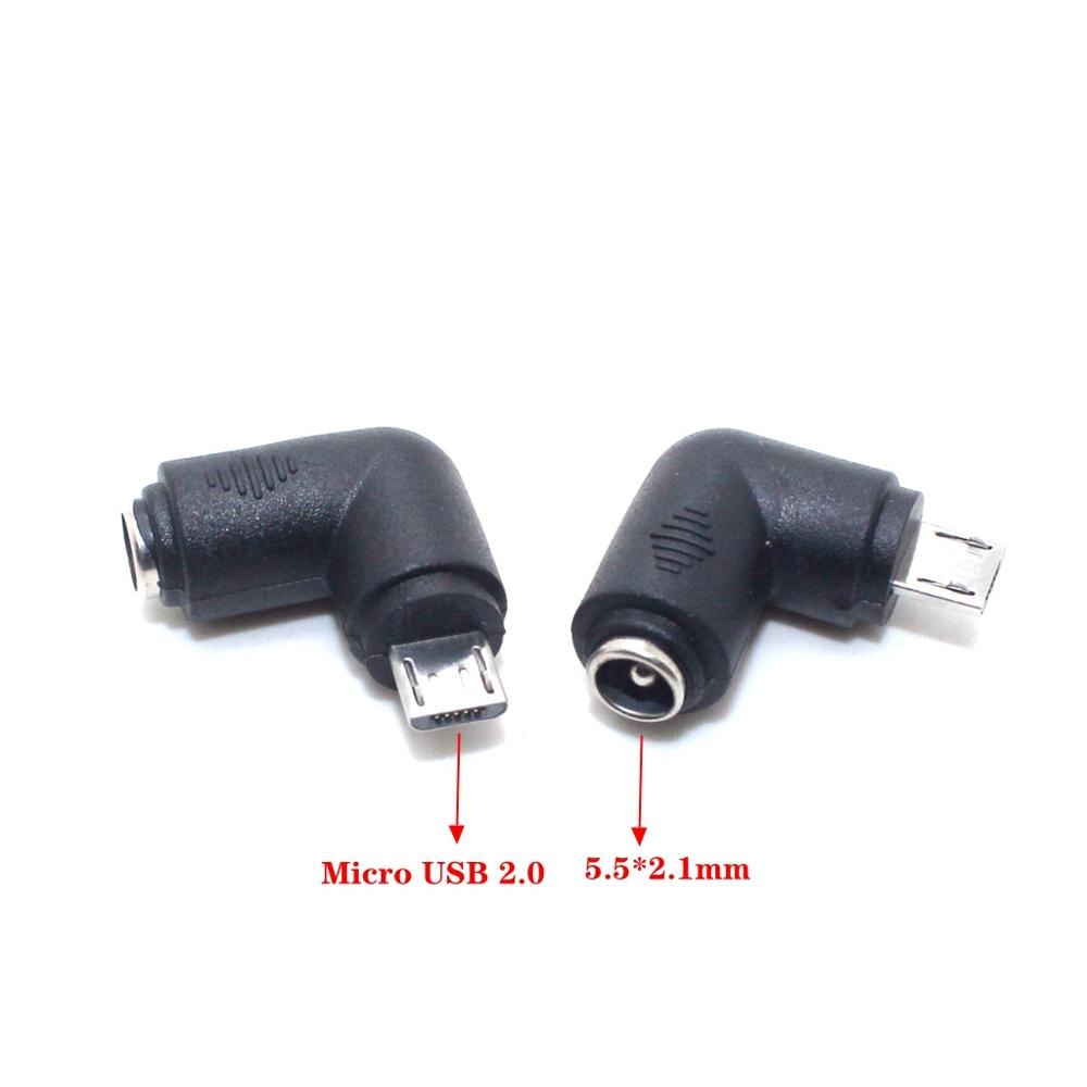 5v dc 5.5 * 2.1 mm strømstik usb type c usb-c type -c 5.5mm *2.1mm mini usb højre &amp; micro usb dc strømstik adapter 1 stk: Vinkel mikro usb