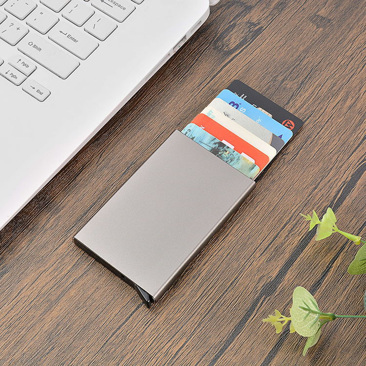 Rfid Card Case Anti-Magnetische Smart Legering Metalen Kaarthouder Mannen En Vrouwen Aluminium Doos Anti Diefstal smart Credit Card: Grey