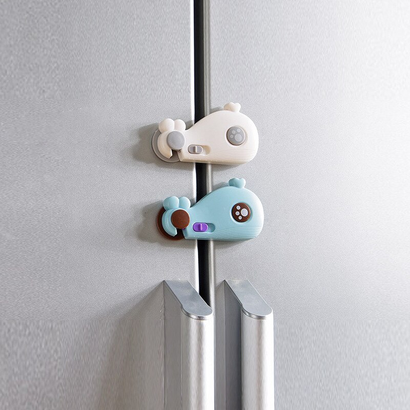 Cerradura de mano antipellizco para bebé ballena, cerrojo de seguridad infantil, Protector para armario, ventana, refrigerador, cajón de puerta