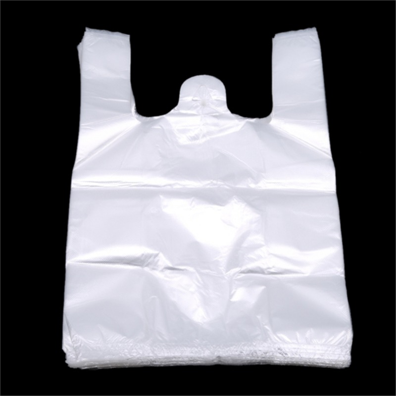 Sac de courses en plastique 100 pièces, sac de courses Transparent, sacs en plastique de supermarché avec poignée, emballage alimentaire