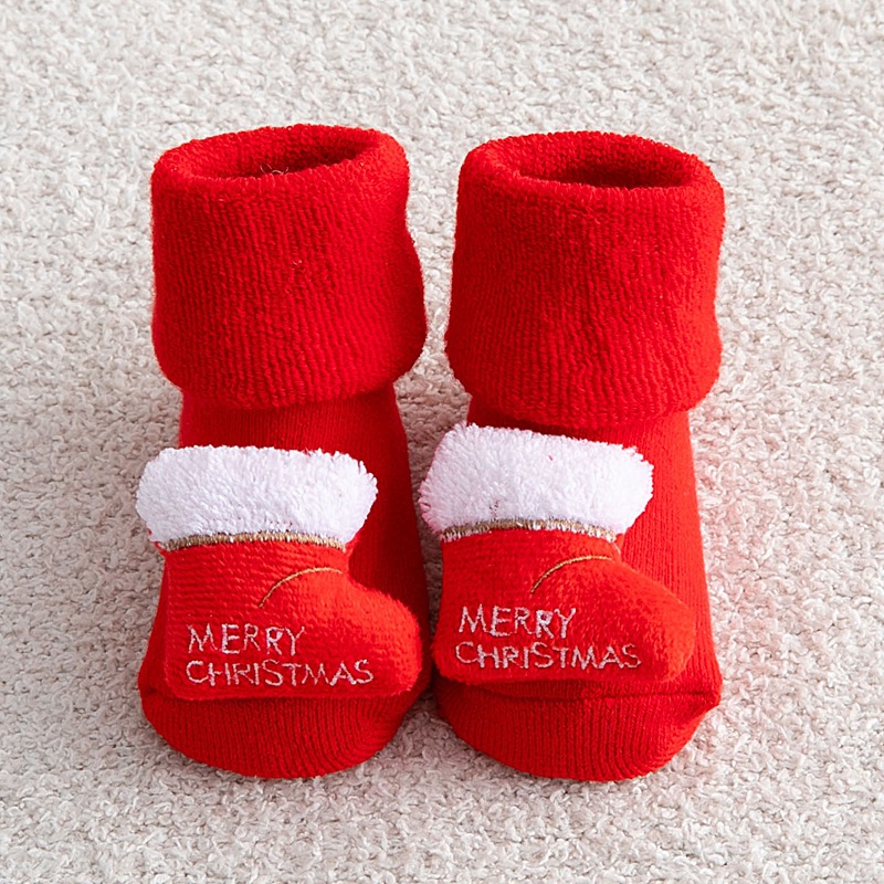 Calzini invernali per bambini per ragazze ragazzi addensare bambini in cotone bambino per neonati neonato pavimento natalizio calzini corti abbigliamento: boots / 0-1T