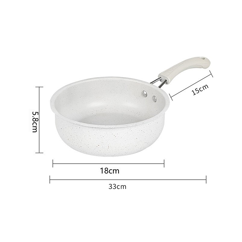 Jævn varme mini stegepande hurtig opvarmning turmalinbelægning omeletpande multifunktionel fortykket nonstick pande 1pc: Hvid