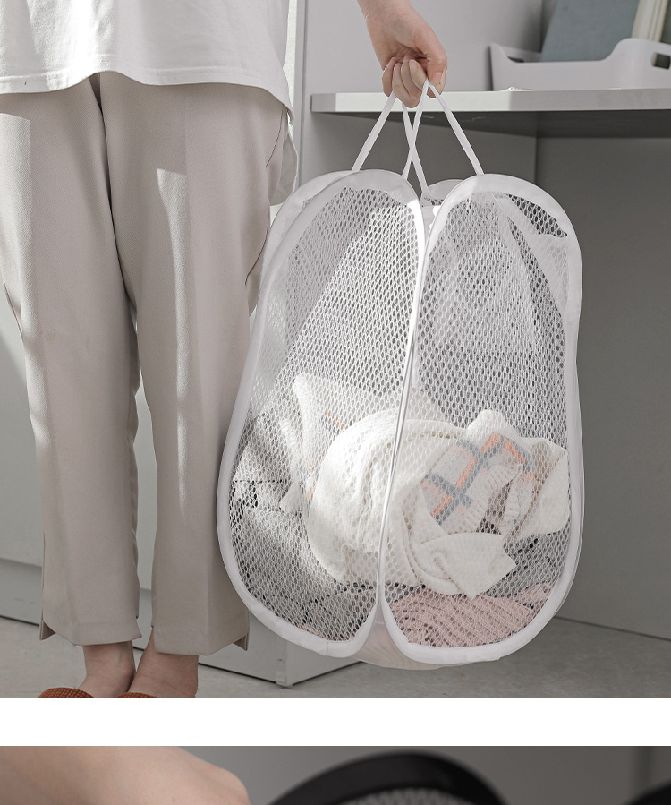 Mesh Popup Laundry Hamper - Portable, Collapsible for Storage and Easy to Open. Folding Pop-Up Clothes Hampers are Great for The